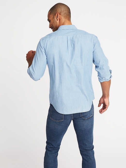 Image number 2 showing, Slim-Fit Chambray Shirt