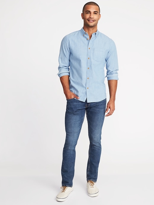 Image number 3 showing, Slim-Fit Chambray Shirt