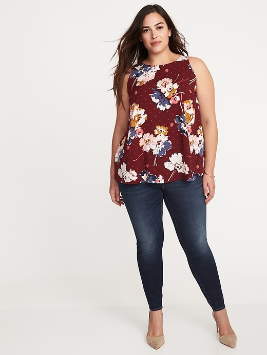 Image number 3 showing, Plus-Size High-Neck Trapeze Tank