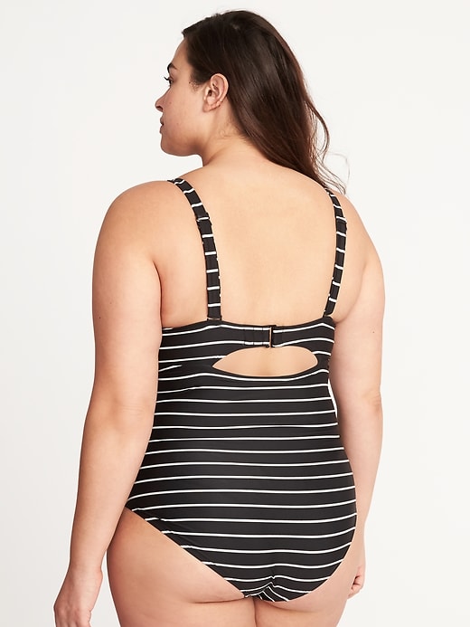 Image number 2 showing, Secret-Slim Plus-Size Wrap-Front Underwire Swimsuit