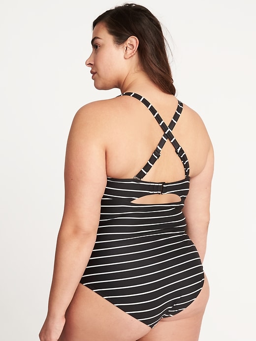 Image number 6 showing, Secret-Slim Plus-Size Wrap-Front Underwire Swimsuit
