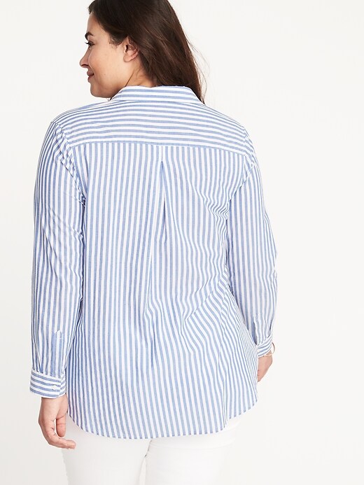 Image number 2 showing, Classic Plus-Size No-Peek Striped Tunic