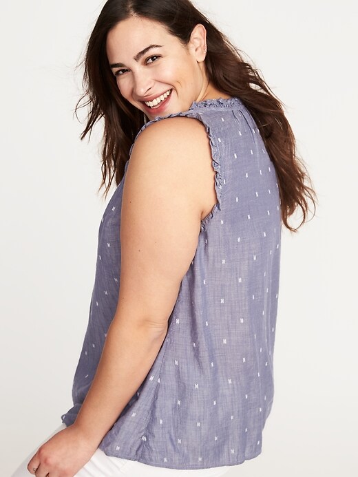 Image number 4 showing, Plus-Size Sleeveless Tassel-Tie Top