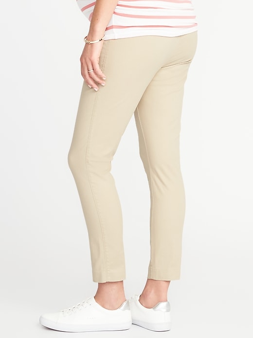 View large product image 2 of 3. Maternity Full-Panel Pixie Ankle Chinos