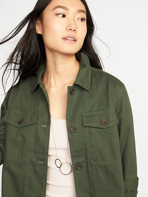 Twill Utility Swing Jacket for Women | Old Navy