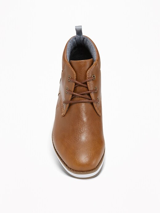 View large product image 2 of 3. Faux-Leather Lace-Up Chukkas for Boys