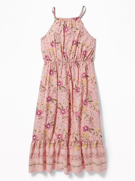 View large product image 2 of 3. Floral-Print Suspended-Neck Midi for Girls