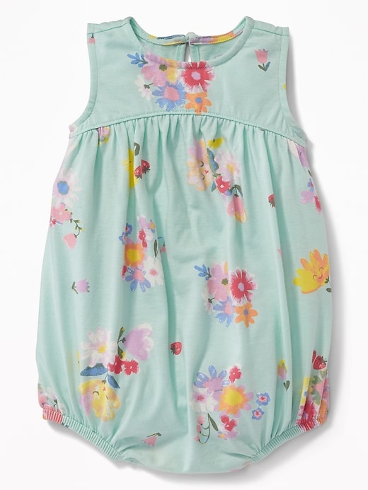 View large product image 1 of 1. Sleeveless Floral Bubble One-Piece for Baby