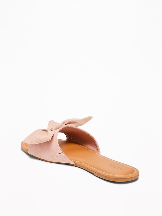 Sueded Bow-Tie Slide Sandals for Women | Old Navy
