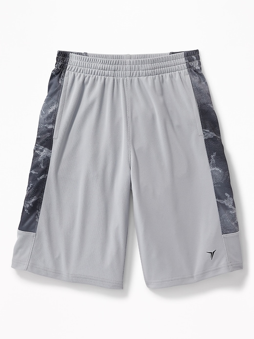 View large product image 1 of 1. Mesh Printed Side-Panel Basketball Shorts For Boys