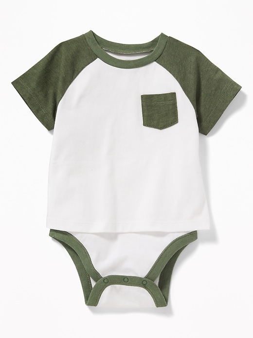 View large product image 1 of 2. Color-Blocked 2-in-1 Tee Bodysuit for Baby