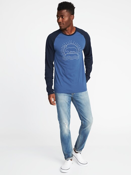 Image number 3 showing, Embroidered-Graphic Raglan-Sleeve Tee
