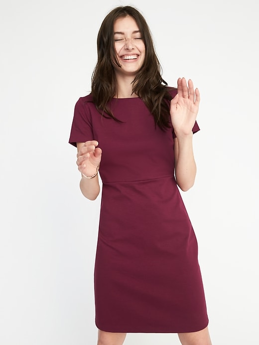 Image number 4 showing, Ponte-Knit Sheath Dress for Women