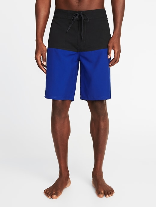 View large product image 1 of 2. Color-Block Board Shorts - 10-inch inseam