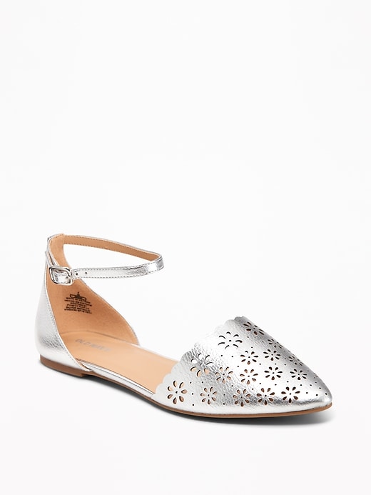 Image number 1 showing, Laser-Cut Pointy-Toe Flats for Women