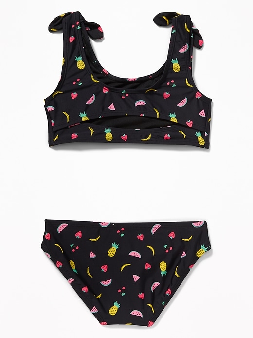 View large product image 2 of 2. Printed Tie-Shoulder Bikini for Girls