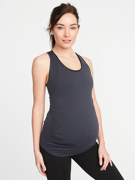 Image number 1 showing, Maternity Fitted Racerback Run Tank