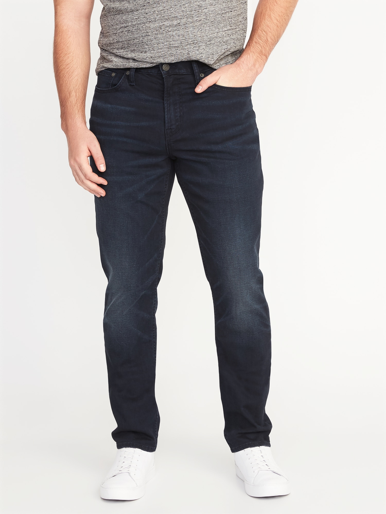 Athletic Built-In Flex Blue-Black Jeans for Men | Old Navy