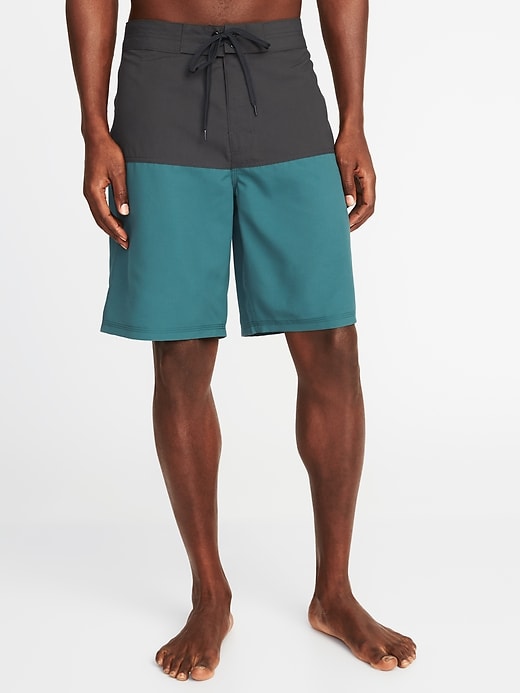View large product image 1 of 1. Color-Block Board Shorts - 10-inch inseam