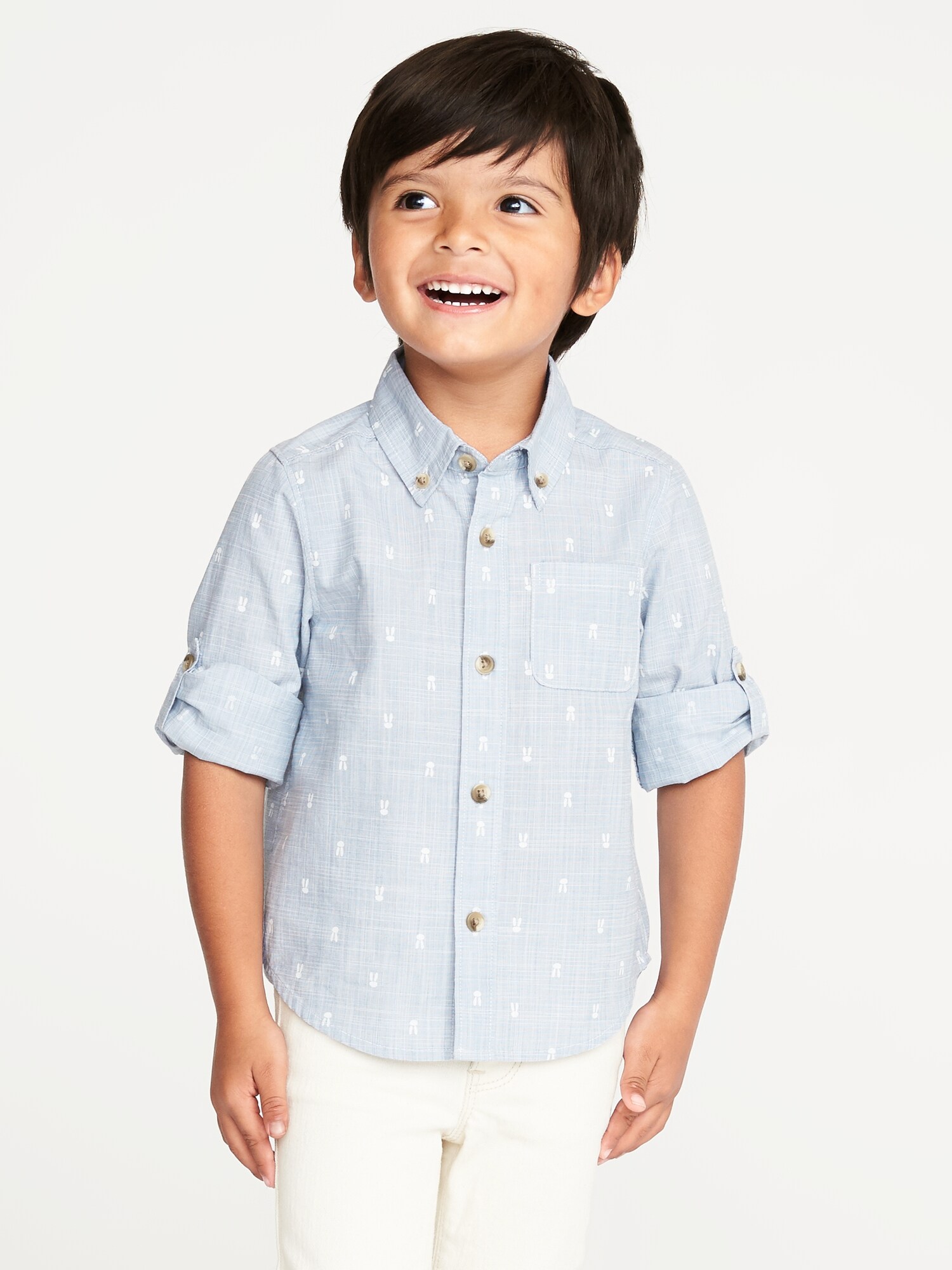 Printed Rolled-Sleeve Shirt for Toddler Boys | Old Navy