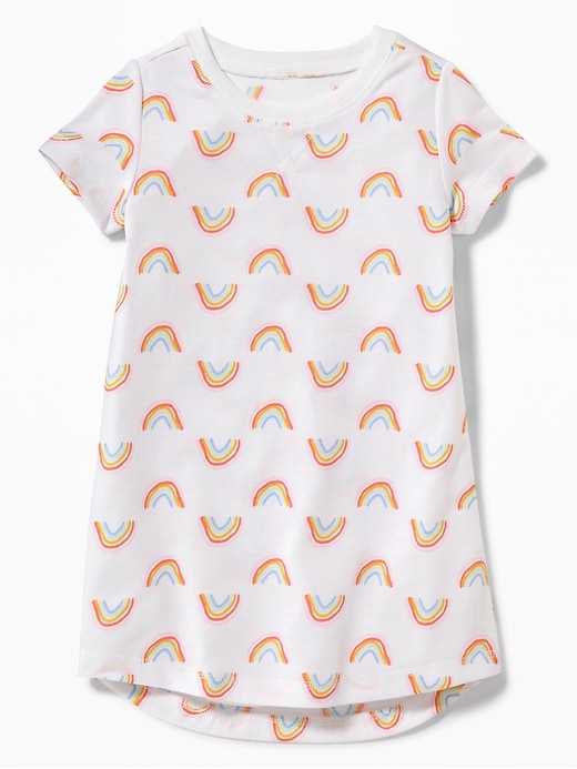 View large product image 1 of 1. Rainbow-Printed Sleep Dress for Toddler & Baby