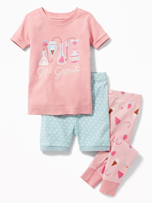 View large product image 1 of 1. 3-Piece "Girl Genius" Graphic Sleep Set for Toddler & Baby