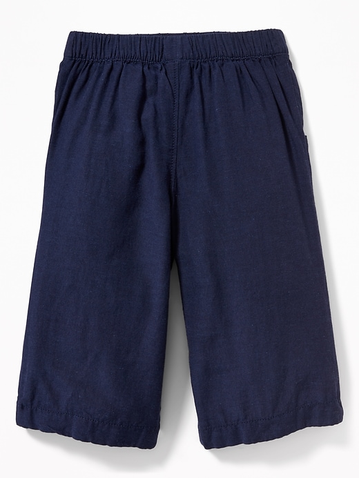 View large product image 2 of 2. Linen-Blend Wide-Leg Culottes for Toddler Girls