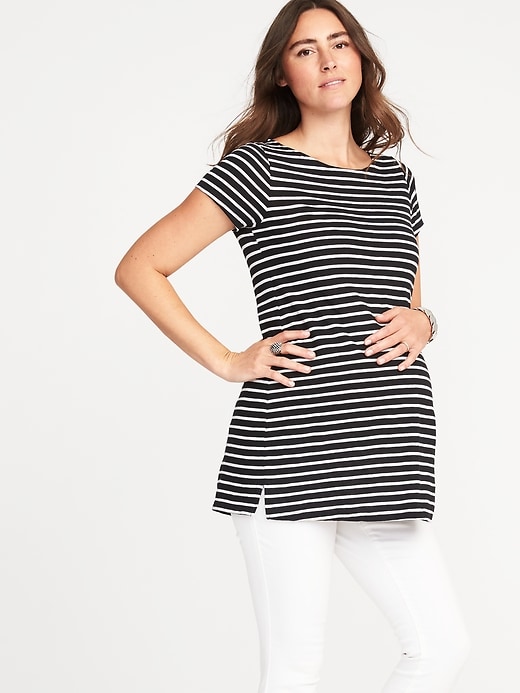Image number 1 showing, Maternity Relaxed Boat-Neck Top