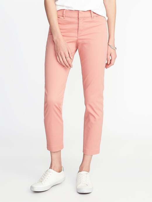 View large product image 1 of 1. Mid-Rise Pixie Ankle Chinos for Women