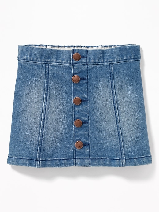 View large product image 1 of 2. Button-Front Denim Mini for Toddler Girls