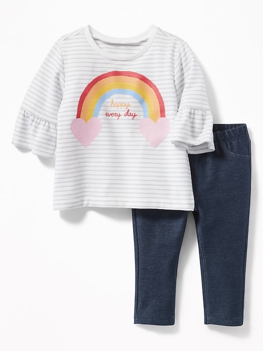 View large product image 1 of 2. Graphic French Terry Sweatshirt & Leggings Set for Baby