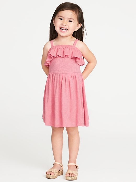 View large product image 1 of 1. Fit & Flare Ruffle-Trim Dress for Toddler Girls