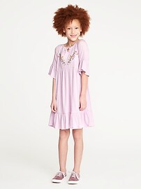 View large product image 3 of 3. Tiered Bell-Sleeve Swing Dress for Girls