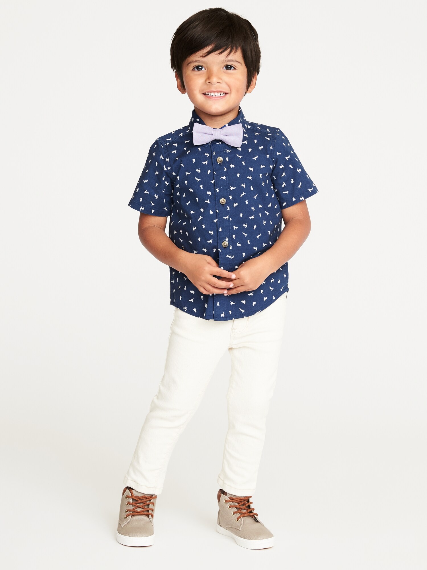 Built-In Flex Bunny Shirt & Bow-Tie Set for Toddler Boys | Old Navy
