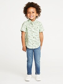 View large product image 3 of 4. Built-In Flex Reptile-Print Shirt for Toddler Boys