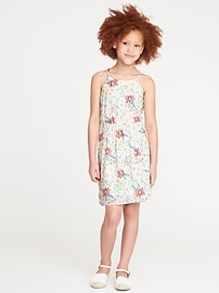View large product image 3 of 3. Printed High-Neck Cami Dress for Girls