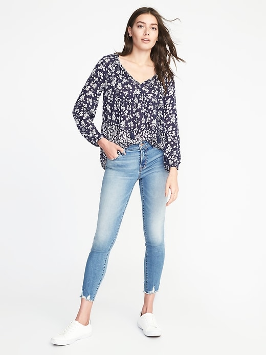 Image number 3 showing, Floral-Print Boho Swing Top for Women