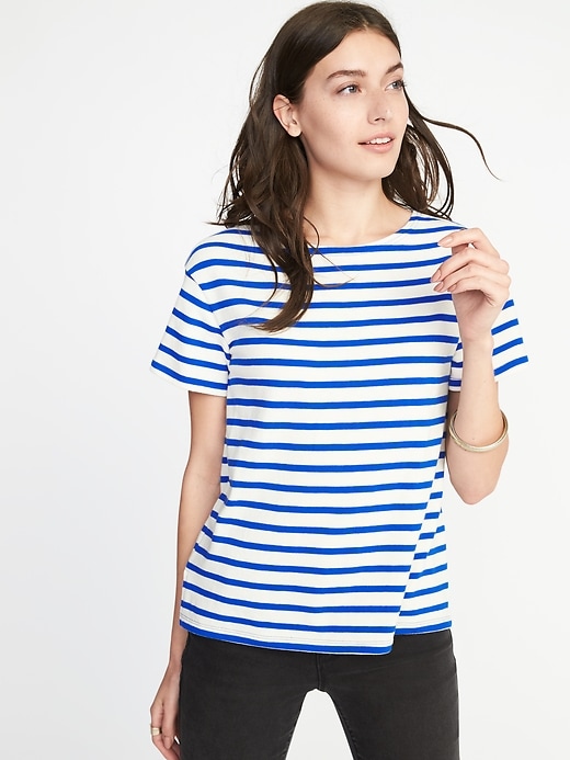 Relaxed Mariner-Stripe Thick-Knit Tee for Women | Old Navy