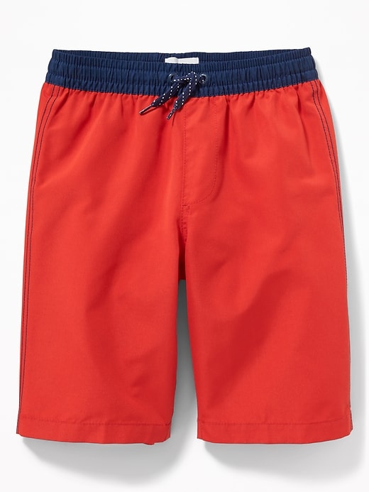 View large product image 1 of 1. Color-Block Swim Trunks For Boys