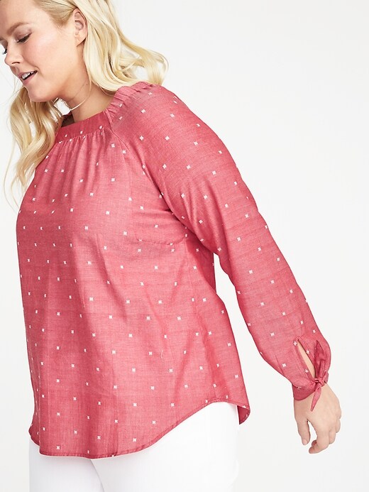 Image number 4 showing, Plus-Size Square-Neck Dobby Top
