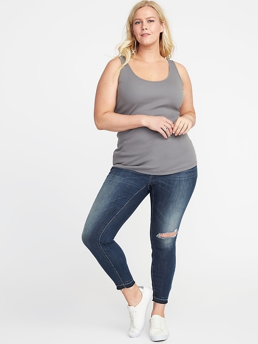 Image number 3 showing, First-Layer Fitted Plus-Size Rib-Knit Tank