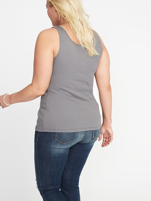 Image number 2 showing, First-Layer Fitted Plus-Size Rib-Knit Tank