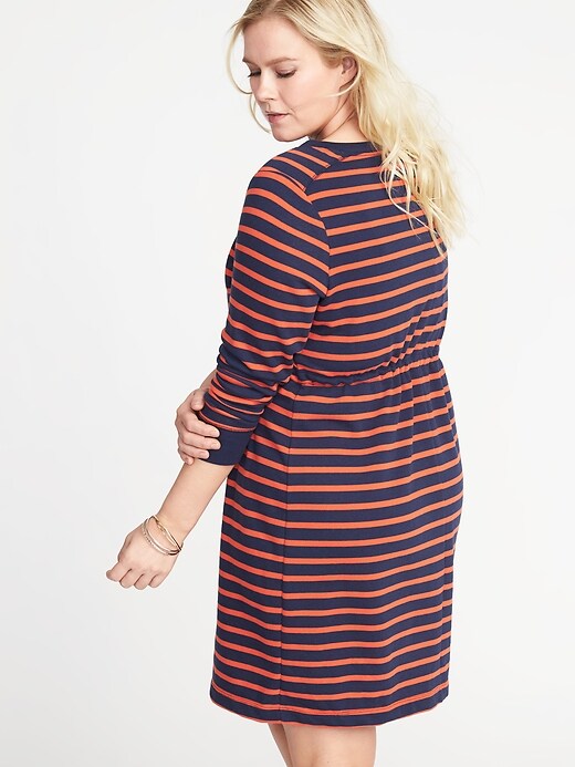 Image number 2 showing, Waist-Defined Plus-Size French-Terry Dress