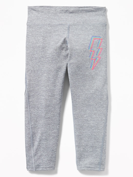 View large product image 1 of 1. Graphic Twisted-Hem Cropped Performance Leggings for Girls