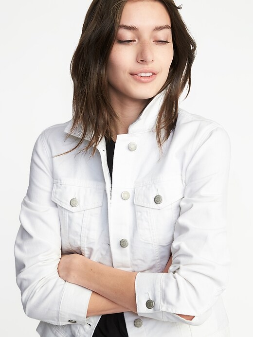 Image number 4 showing, Clean-Slate White Denim Jacket for Women