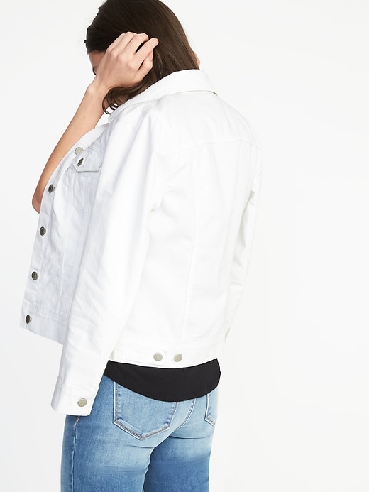 Image number 2 showing, Clean-Slate White Denim Jacket for Women