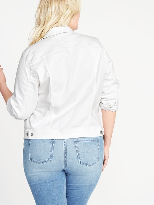 Image number 2 showing, Clean-Slate White Denim Plus-Size Jacket