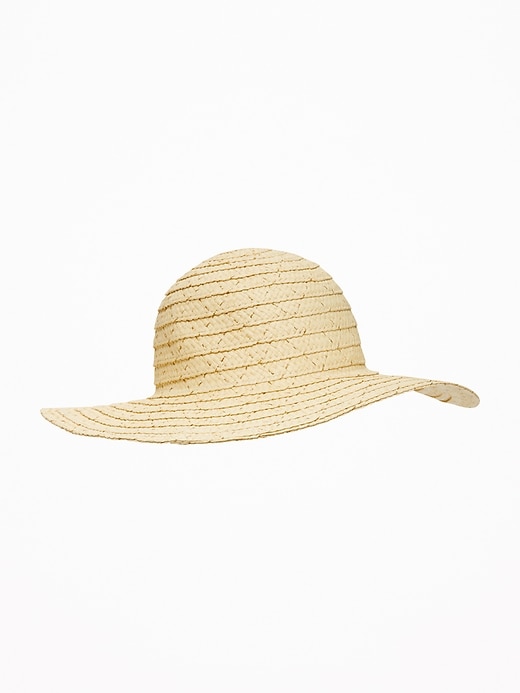 View large product image 1 of 1. Floppy Metallic-Straw Sun Hat for Girls