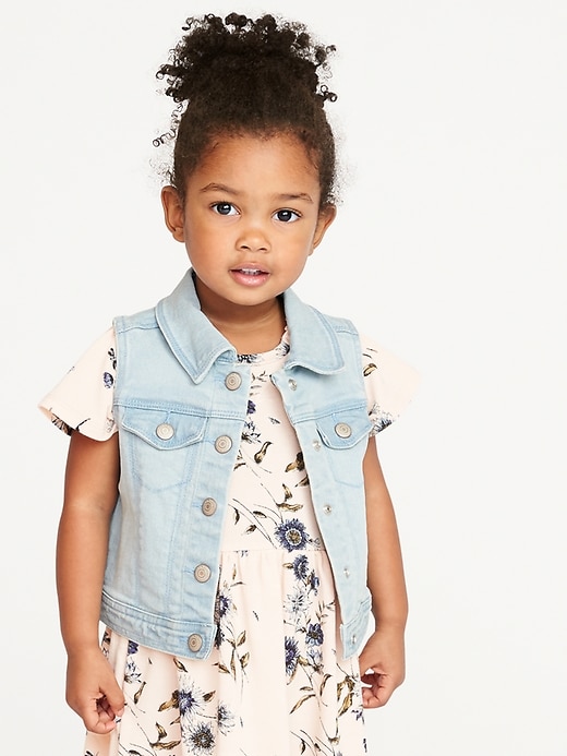 View large product image 1 of 1. Denim Vest for Toddler Girls