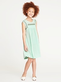 View large product image 3 of 3. Sleeveless Puff-Print Swing Dress for Girls